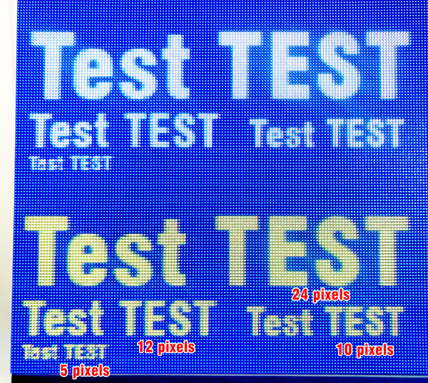 text test on led display