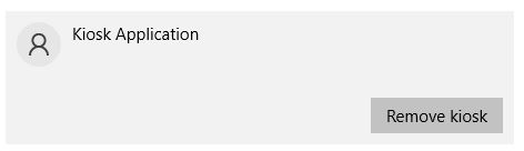 Remove kiosk from windows